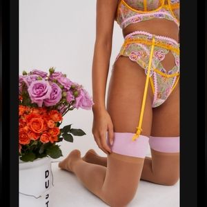 COPY - For Love and Lemons Sorbet Rose Garter Belt size SMALL. Completel…